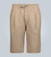 BRUNELLO CUCINELLI LINEN AND COTTON BLEND SHORTS,P00464417