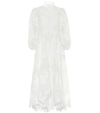 ZIMMERMANN BRIGHTSIDE EMBROIDERED LINEN AND SILK DRESS,P00457670