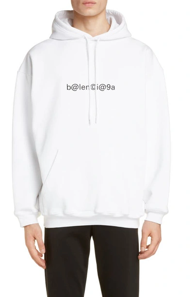 Balenciaga New Copyright Relaxed-fit Hoodie In White