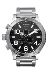 Nixon The 51-30 Chronograph Watch, 51 1/4mm In Silver/ Black/ Silver