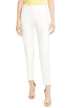Hugo Boss Tiluna Soft Stretch Side Zip Ponte Trousers In Soft Cream