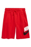 Nike Kids' Sportswear Club Athletic Shorts (big Boy) In Red