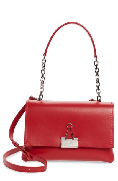 Off-white Medium Binder Clip Leather Shoulder Bag In Red No Color