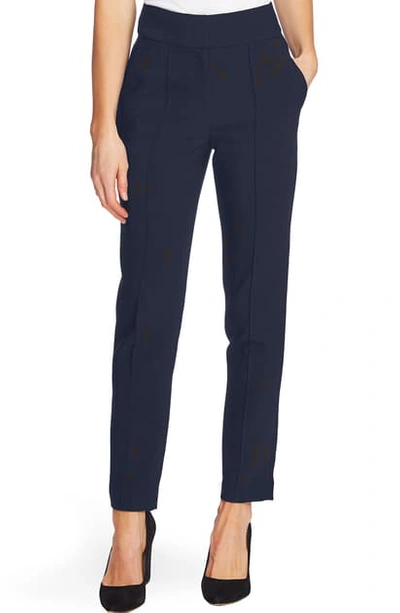 Vince Camuto Pintuck Stretch Crepe Skinny Pants In Classic Na