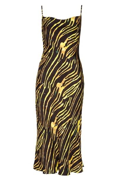 Marine Serre Zebra Print Long Dress In Amphibian Zebra