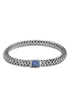 John Hardy Classic Chain 6.5mm Reversible Icon Sapphire Bracelet In Silver