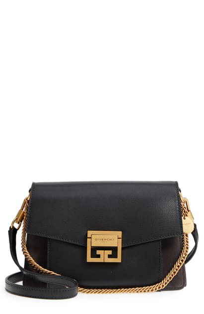 small black suede crossbody bag