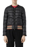 BURBERRY BRUNTSFIELD ICON STRIPE DOWN PUFFER JACKET,8018756