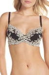 Wacoal Embrace Lace Stretch-lace Plunge Underwired Bra In Black