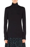 Akris Punto Turtleneck Long-sleeve Modal-stretch Top In Black