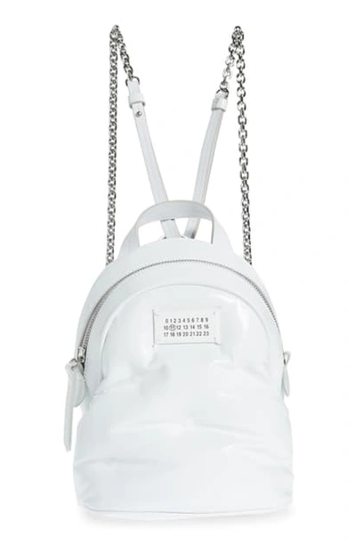 Maison Margiela Glam Slam Mini Leather Backpack In White