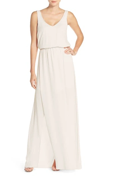 Show Me Your Mumu Kendall Blouson A-line Gown In Show Me The Ring Crisp