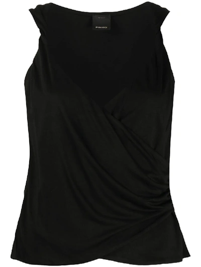 Pinko Wrap Style Vest In Black