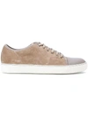 Lanvin Dbb1 Suede And Leather Sneakers For Men In Beige