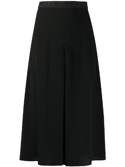 Moncler Logo Band Midi Skirt In Black