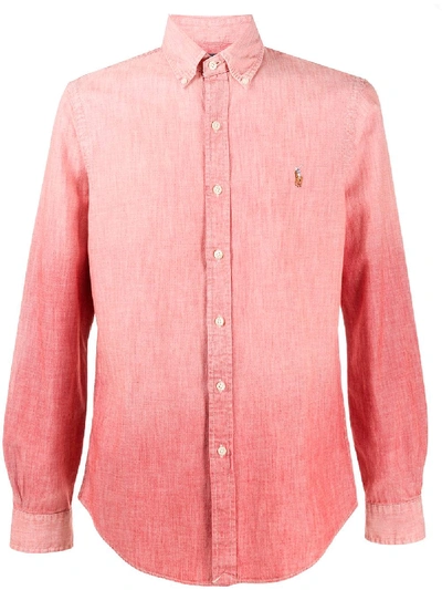 Polo Ralph Lauren Ombre Cotton Shirt In Red