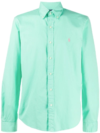 Polo Ralph Lauren Cotton Logo Embroidered Shirt In Green