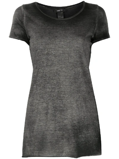 Avant Toi V-neck Patch Pocket T-shirt In Grey