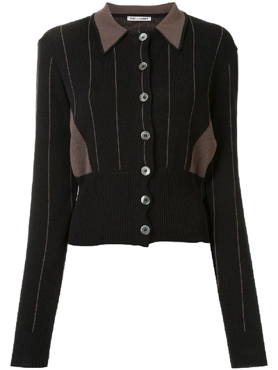 Our Legacy Striped Fitted Cardigan In Brown