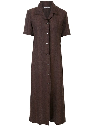 Our Legacy Short-sleeved Shirt Dress In Brown