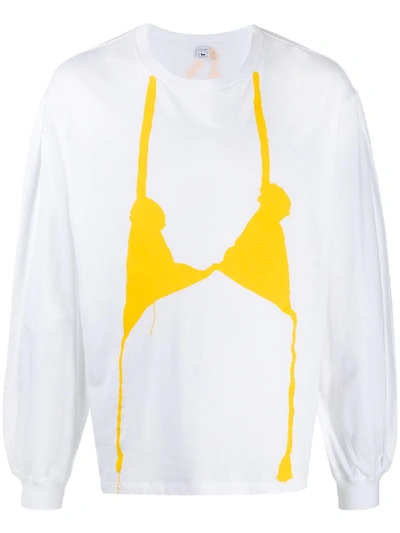 Random Identities Bikini Top Print T-shirt In White