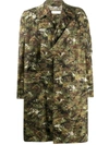 Random Identities Camouflage-print Single-breasted Coat In Green