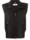 Random Identities Padded Sleeveless Jacket In Black