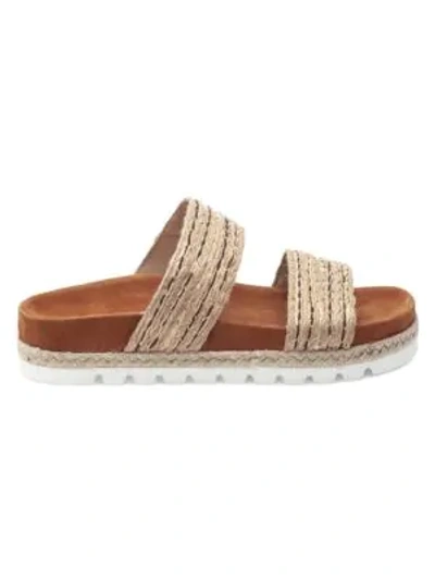 J/slides Logan Raffia Slides In Natural White