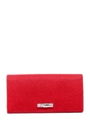 Longchamp Roseau Leather Continental Wallet In Red