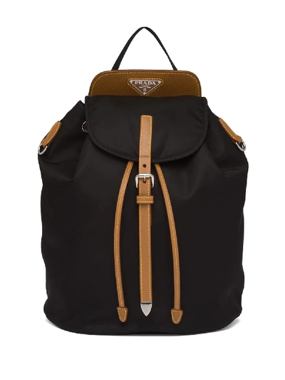 Prada Saffiano Leather Backpack In Black
