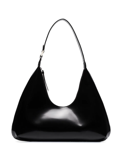 By Far Amber Leather Shoulder Bag In Black