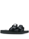 Suicoke Moto Touch-strap Slides In Black