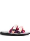 Suicoke Pink & Grey Moto-cab Sandals In Purple