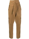 D-exterior Belted Slim-fit Trousers In Brown