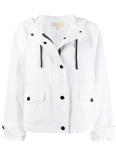 Michael Michael Kors Hooded Denim Jacket In White