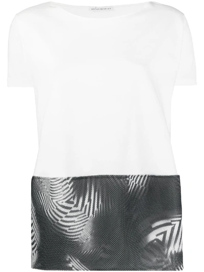 Stefano Mortari Printed Mesh-panelled T-shirt In White