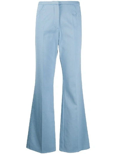Courrèges Flared Fitted Trousers In Blue