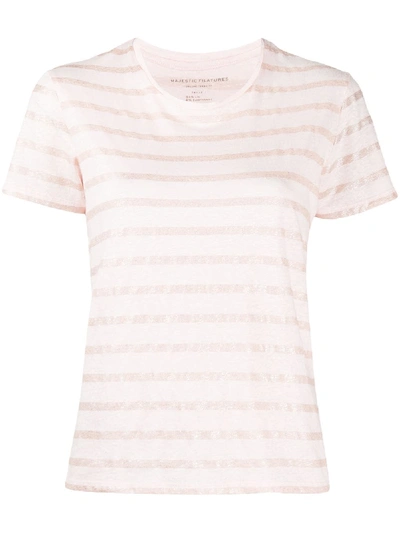 Majestic Striped T-shirt In Pink