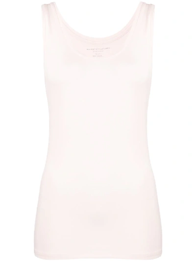 Majestic Scoop Neck Vest In Pink