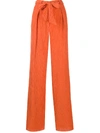 Gabriela Hearst Thomazia Cotton-silk Blend Wide-leg Pants In Orange