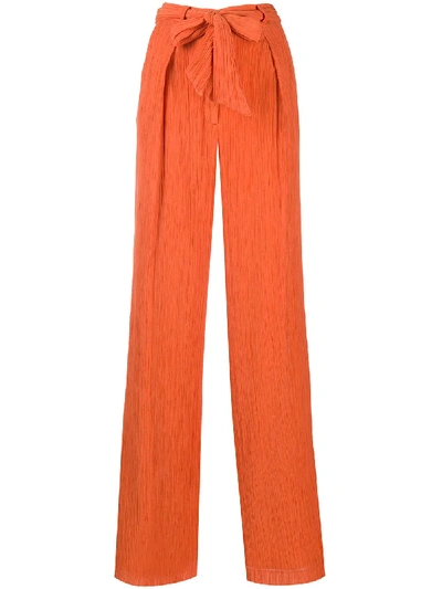 Gabriela Hearst Thomazia Cotton-silk Blend Wide-leg Pants In Orange