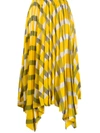 Issey Miyake Pleated Asymmetric Skirt In Yellow