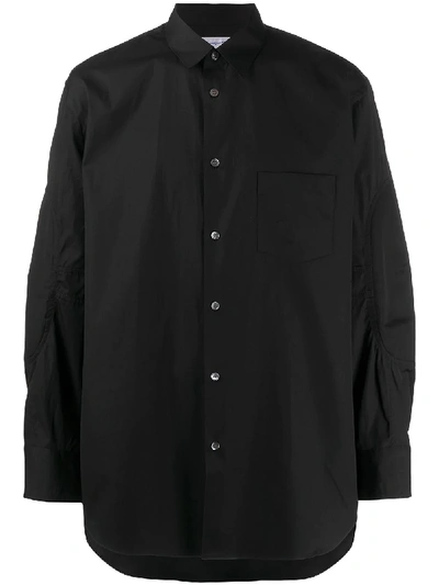 Comme Des Garçons Shirt Double Collar Long-sleeved Shirt In Black