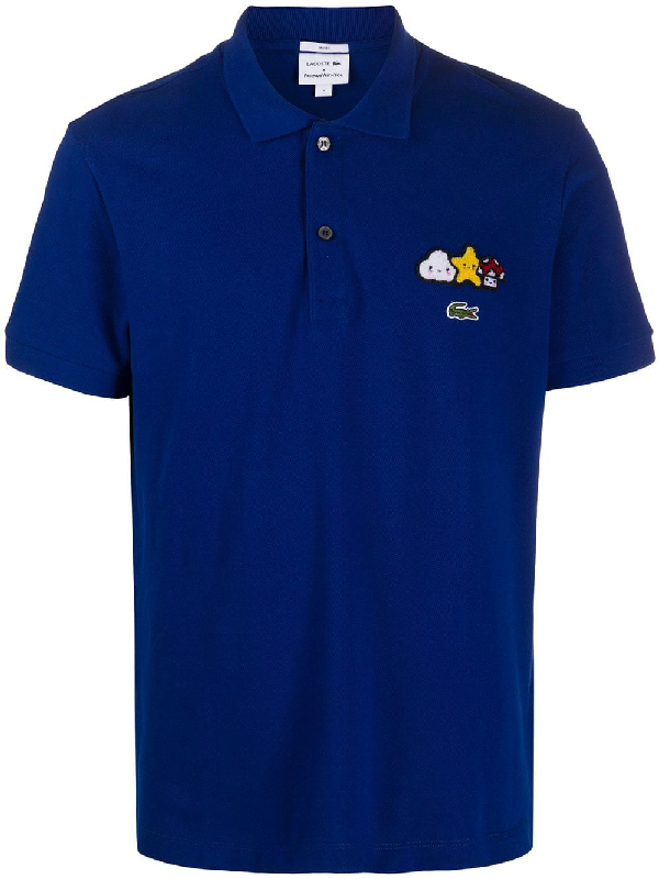 Lacoste X Friends With You AppliquÉ Detail Polo Shirt In Blue | ModeSens