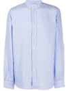 Aspesi Band Collar Linen Shirt In Sky Blue