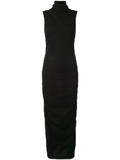 Yohji Yamamoto Twist Sleeveless Fitted Dress In Black