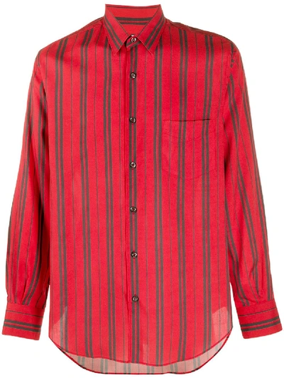 Cobra Sc Silk Striped Shirt In Red
