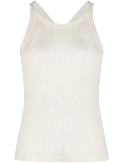 Pinko Racer Back Fitted Vest In Neutrals