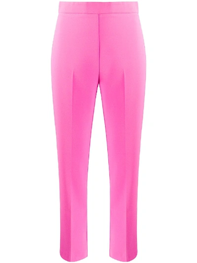 Pinko Cropped High Waisted Trousers In Pink