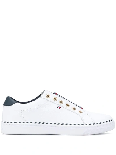 Tommy Hilfiger Striped Elasticated Panel Sneakers In White